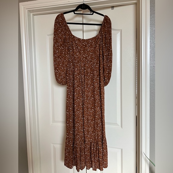 Camel floral maternity dress - pinkblush - Picture 6 of 6